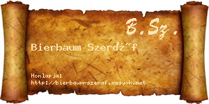 Bierbaum Szeráf névjegykártya